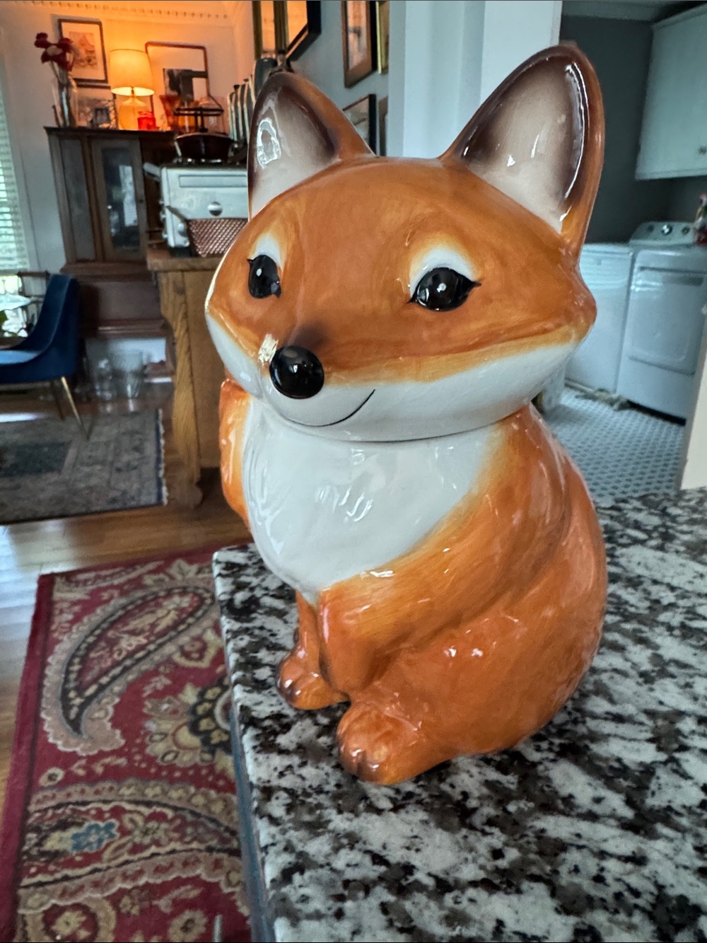 Ceramic Orange Fox Figurine Home Art Accent - Picture 2 of 9